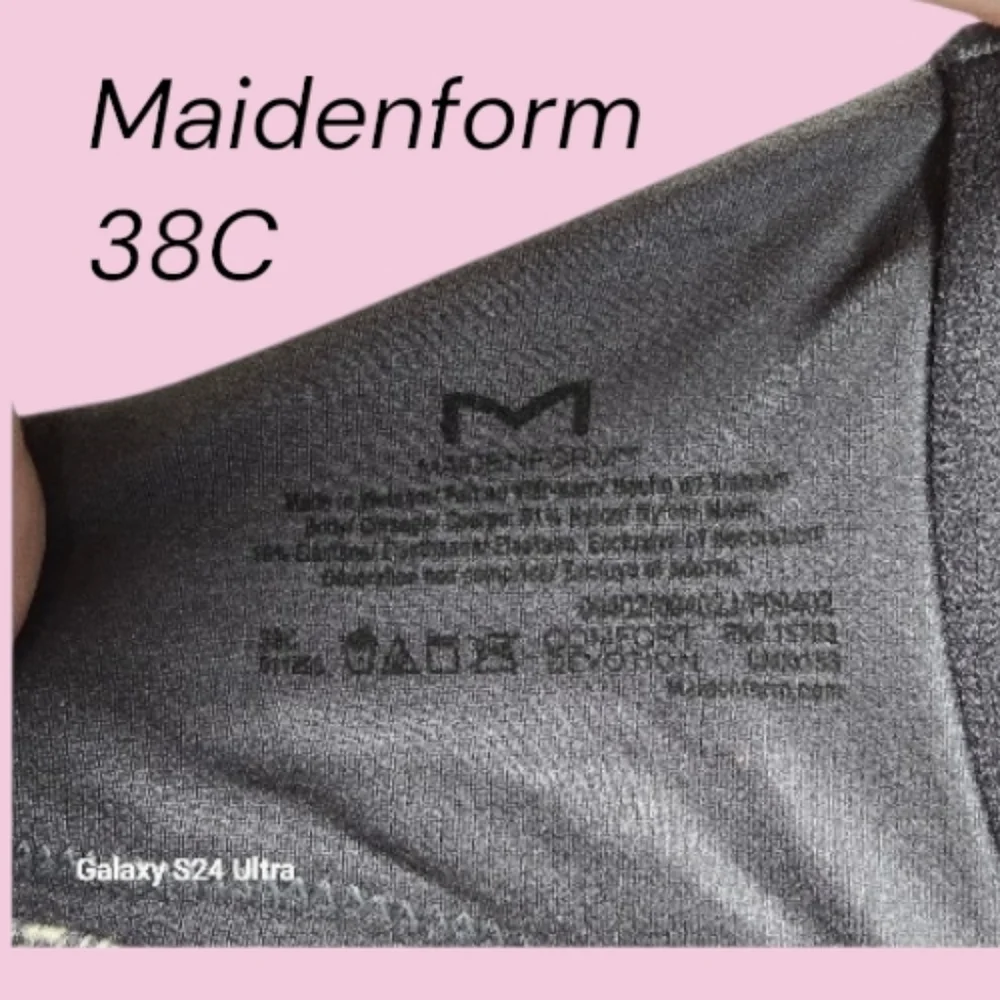 Maidenform Comfort Devotion T Shirt Bra 38C Underwire Gray And White Floral Soft